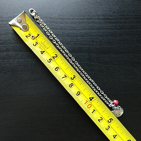 Anklet, Hello Kitty Silver 9" NOS fashion jewelry Sanrio charm Y2K - Picture 5 of 5